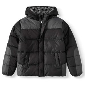 Black Fleece Lined Puffer Jacket